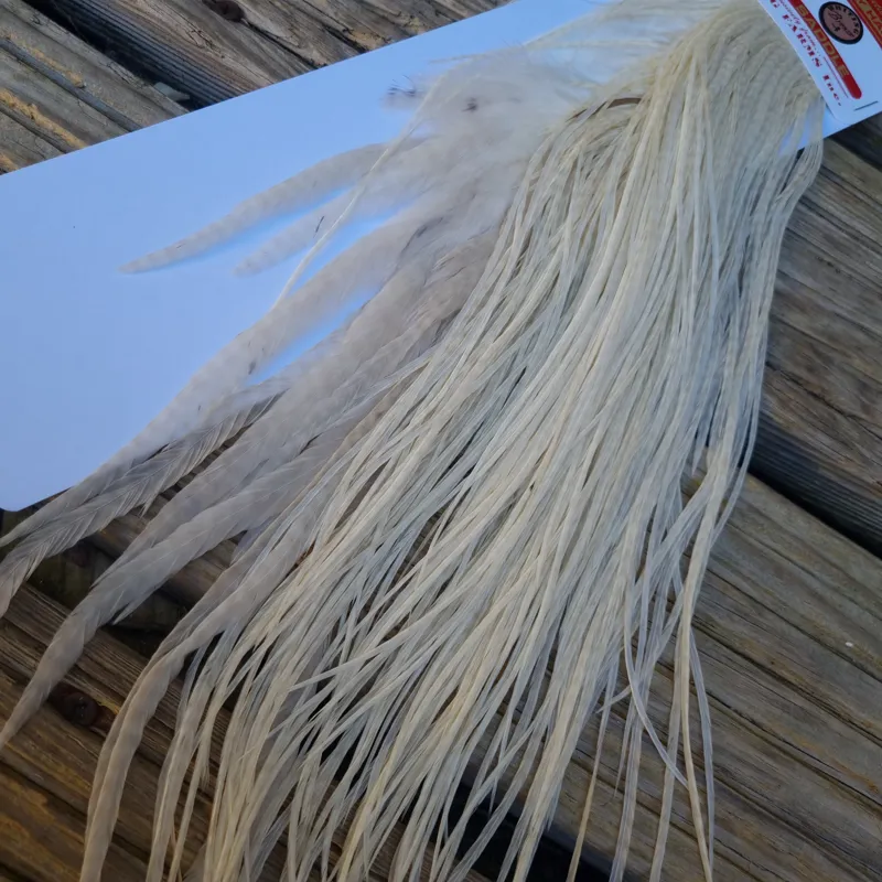 Whiting 1/2 BRONZE Grade Dry Fly Rooster Saddle in White-4